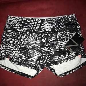 Black and white workout shorts